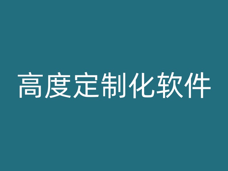 高度定制化软件