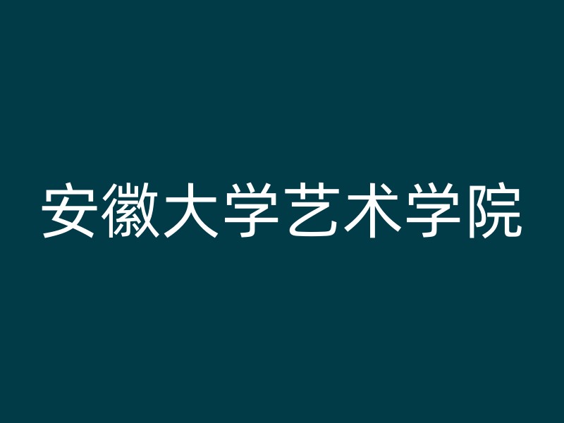 安徽大学艺术学院