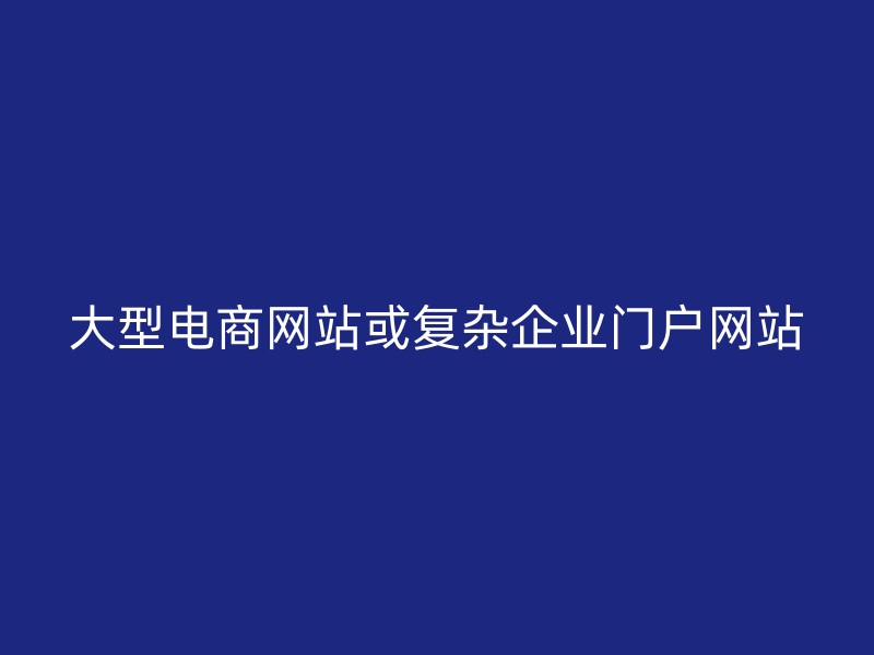 大型电商网站或复杂企业门户网站