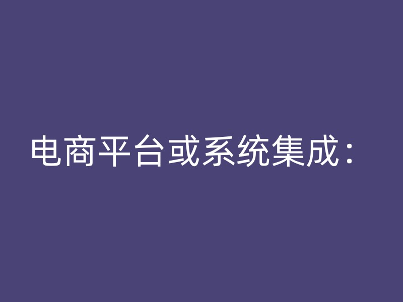 电商平台或系统集成：