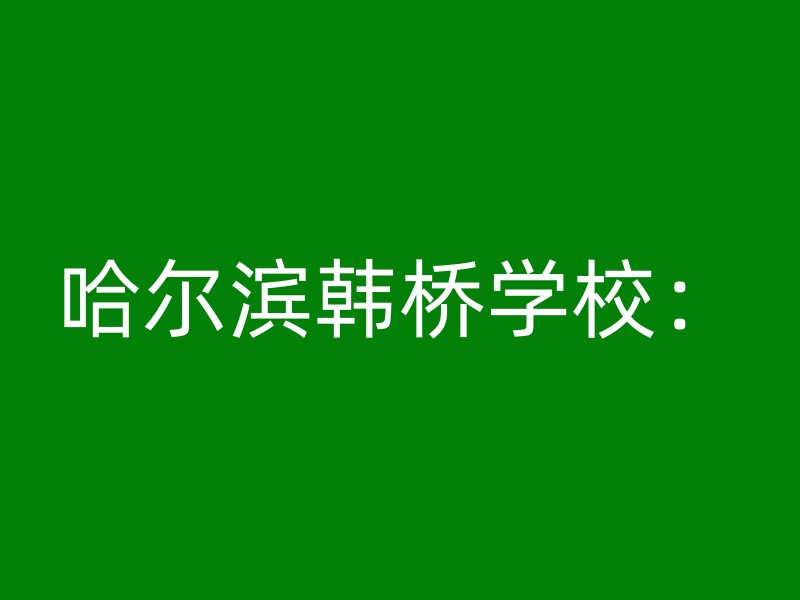 哈尔滨韩桥学校：