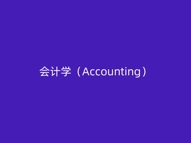 会计学（Accounting）