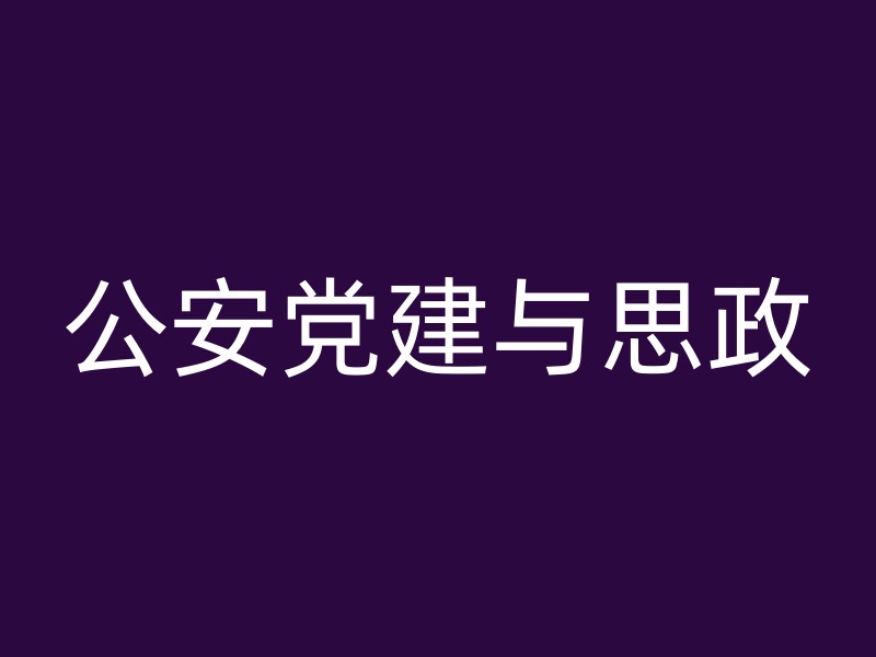 公安党建与思政