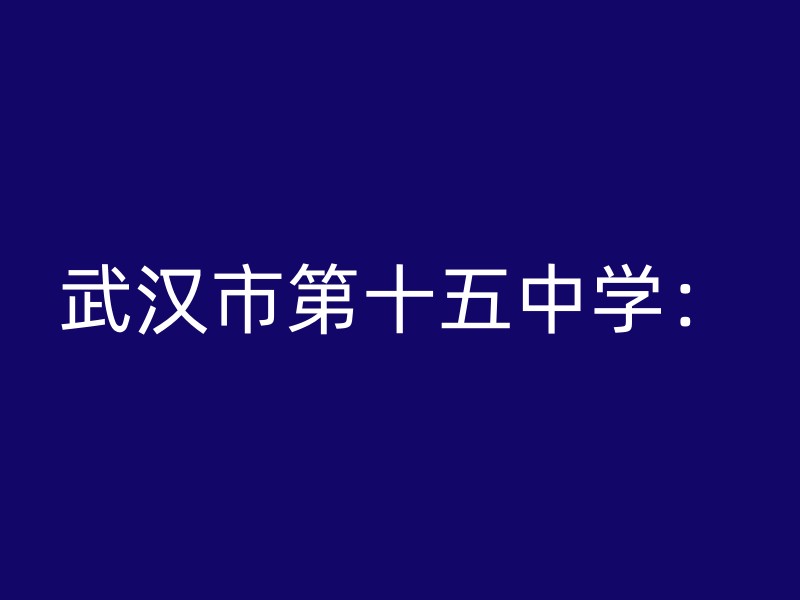 武汉市第十五中学：