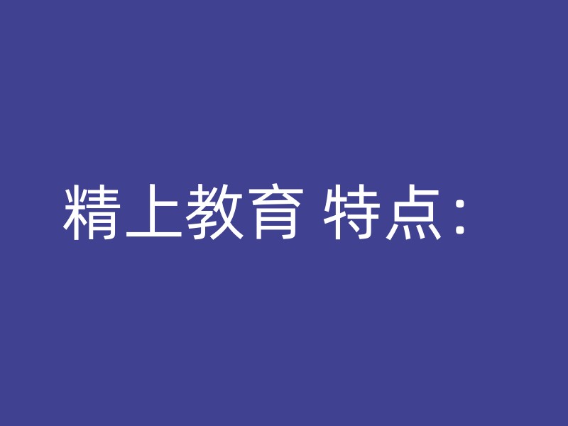 精上教育 特点：