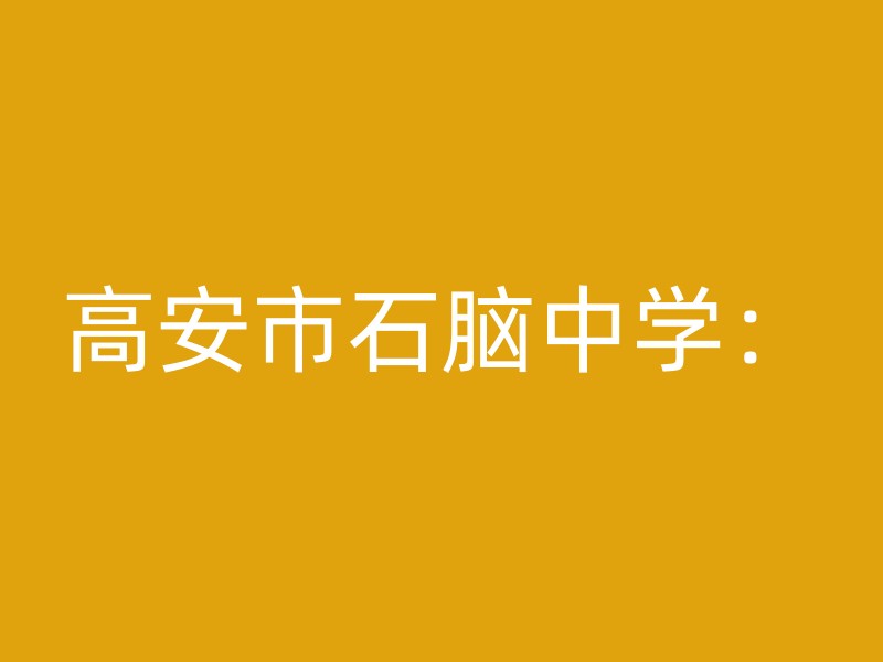 高安市石脑中学：