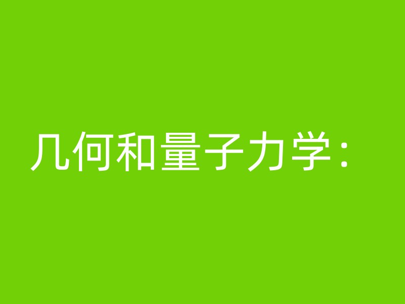 几何和量子力学：