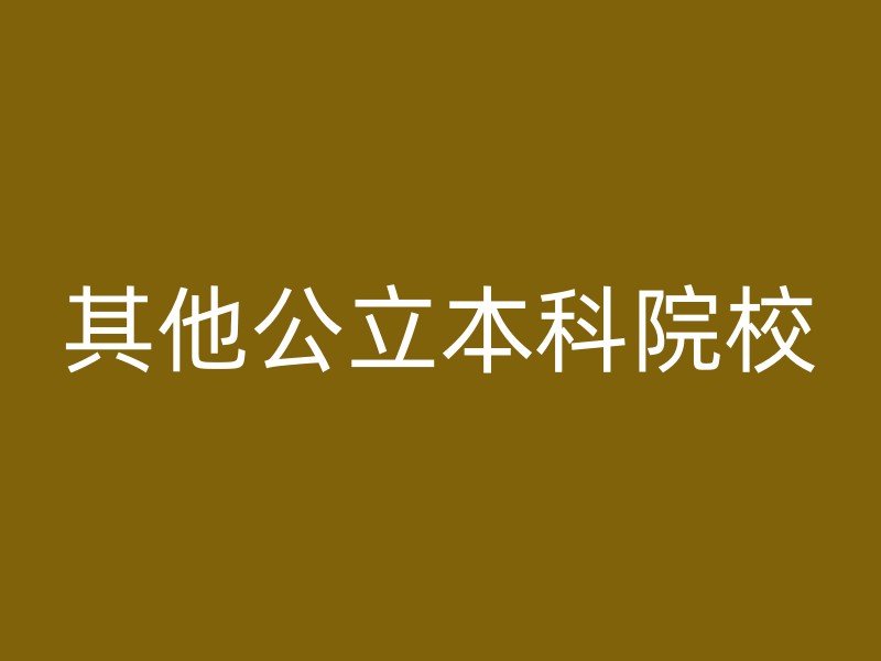 其他公立本科院校