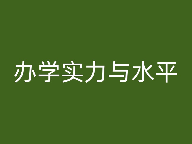 办学实力与水平