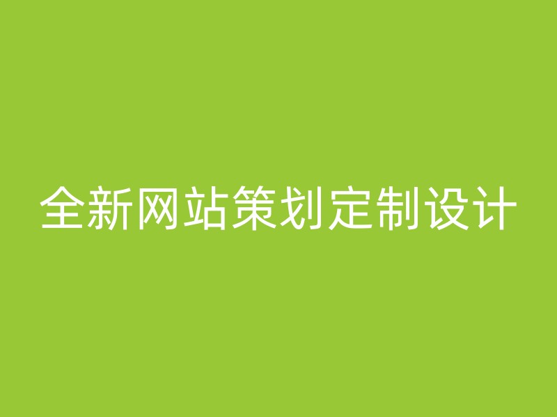 全新网站策划定制设计