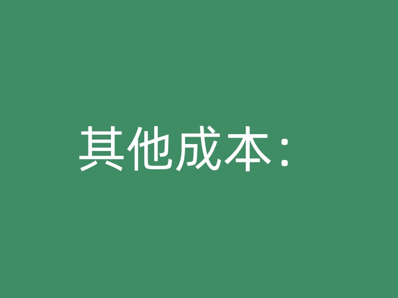 其他成本：