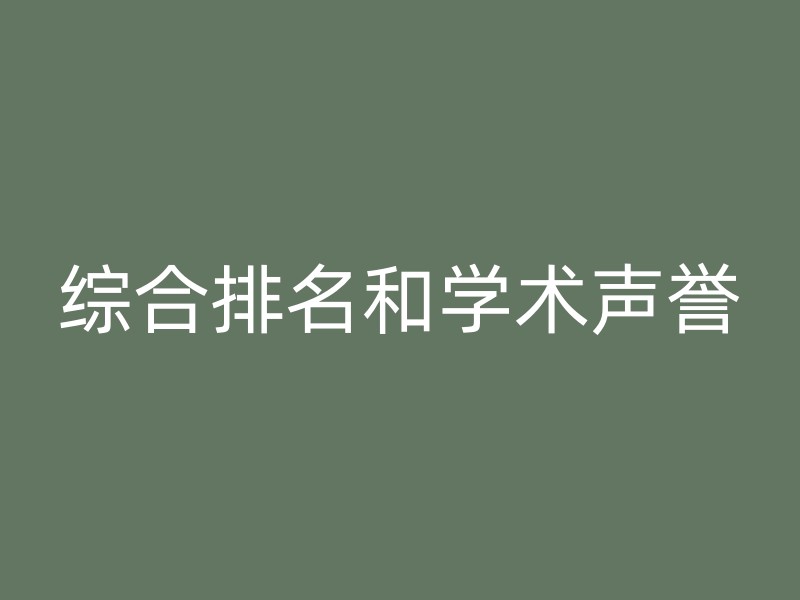 综合排名和学术声誉