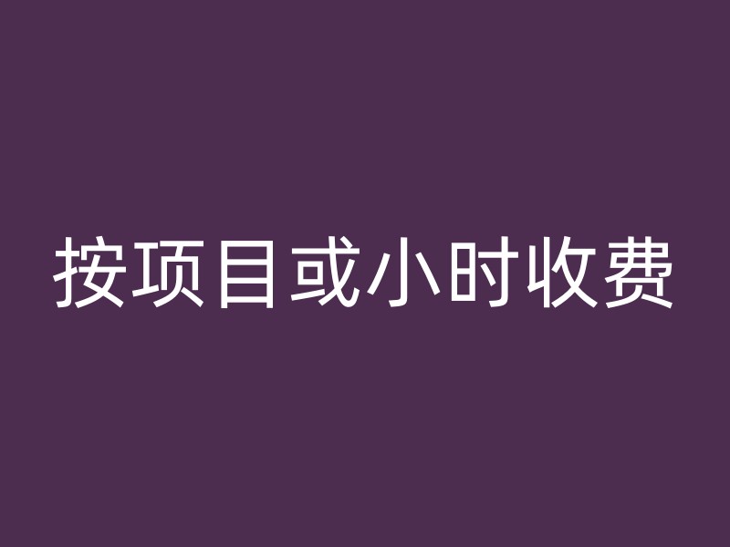 按项目或小时收费