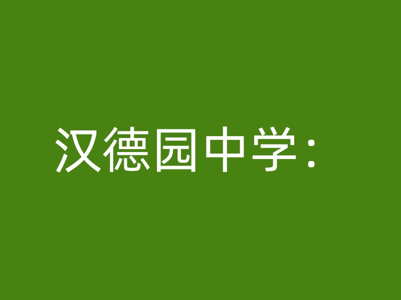 汉德园中学：