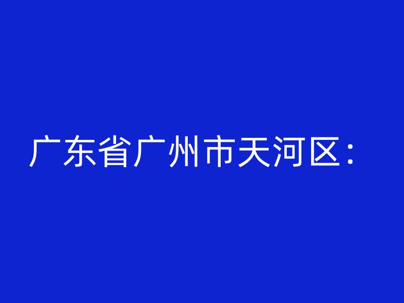 广东省广州市天河区：