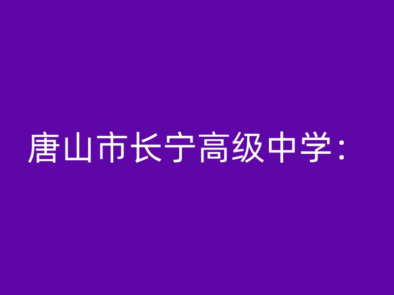 唐山市长宁高级中学：