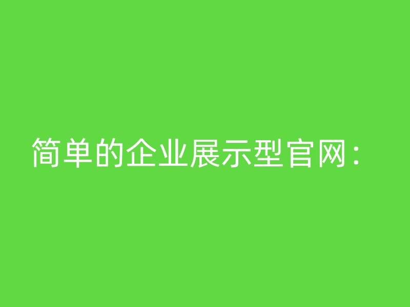 简单的企业展示型官网：