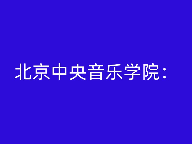 北京中央音乐学院：