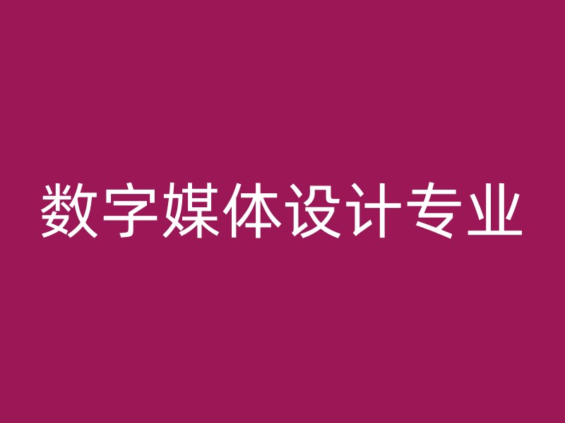 数字媒体设计专业