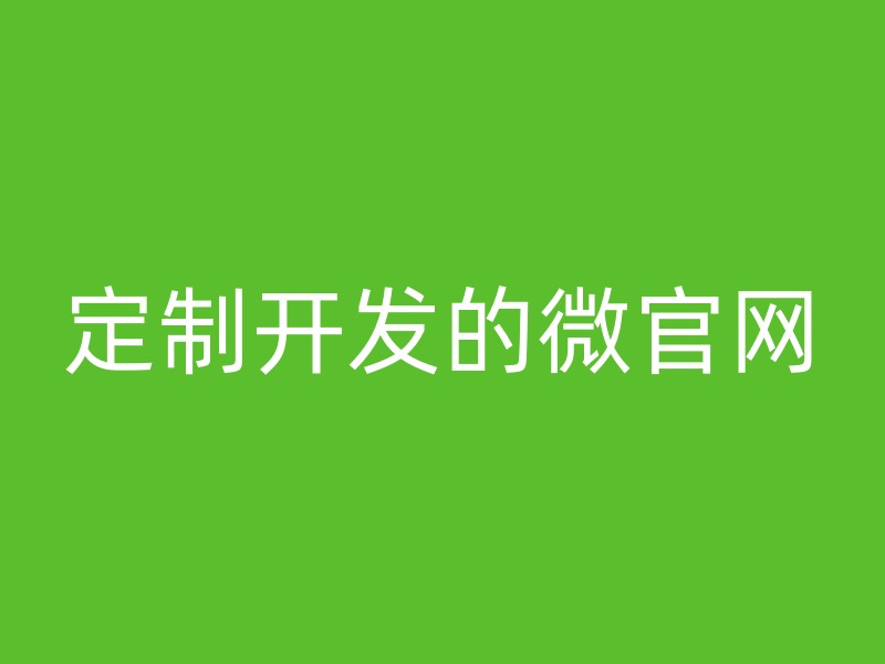 定制开发的微官网