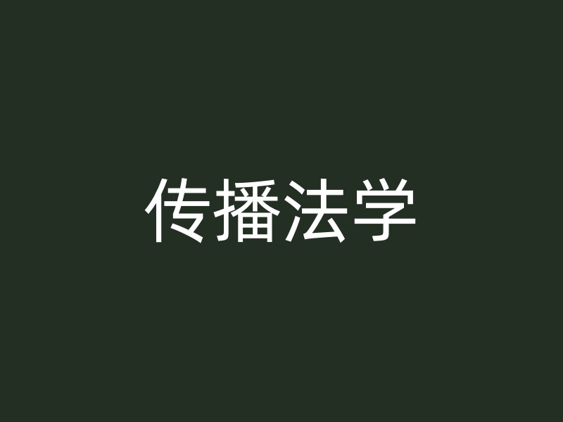 传播法学