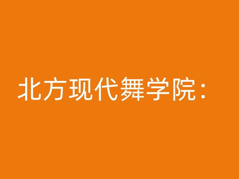 北方现代舞学院：