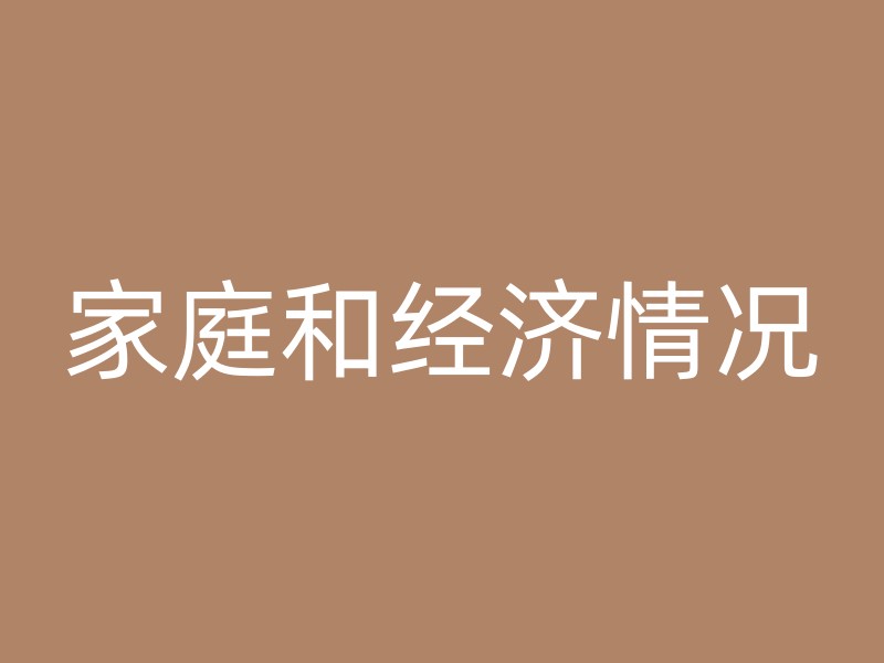 家庭和经济情况