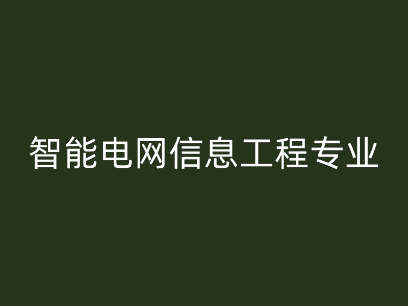 智能电网信息工程专业