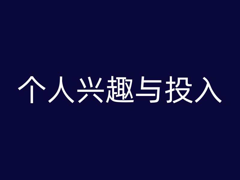 个人兴趣与投入