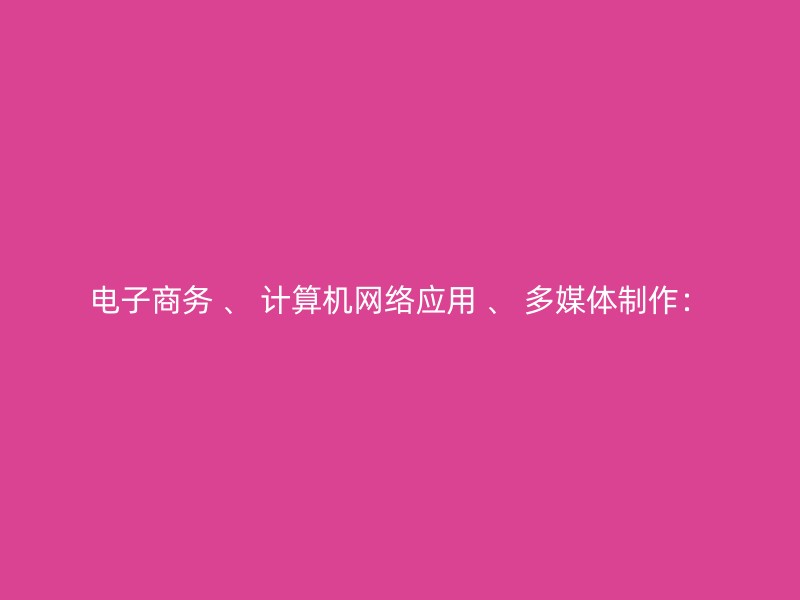 电子商务 、 计算机网络应用 、 多媒体制作：