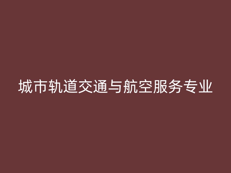 城市轨道交通与航空服务专业