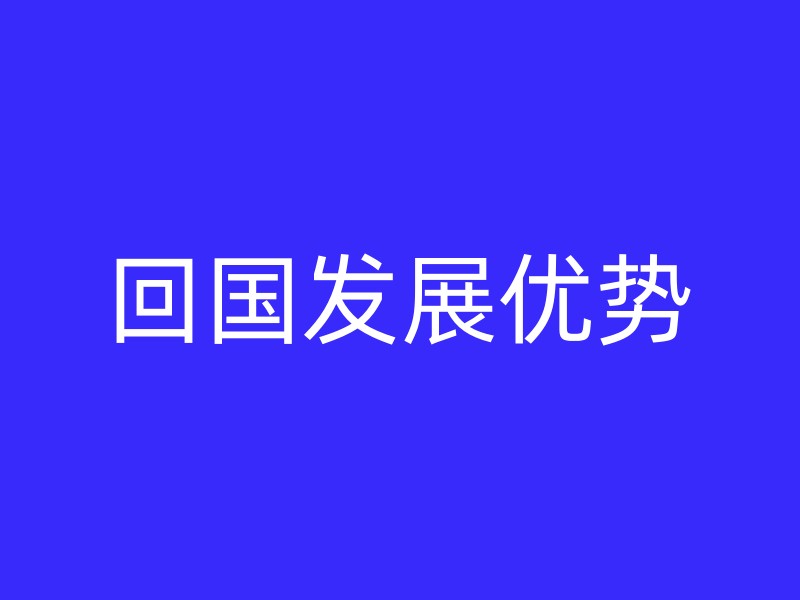 回国发展优势