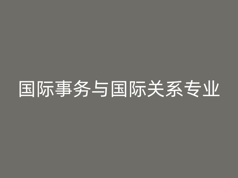 国际事务与国际关系专业