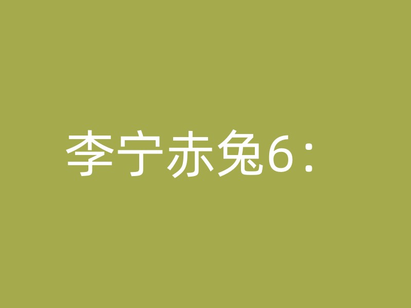 李宁赤兔6：