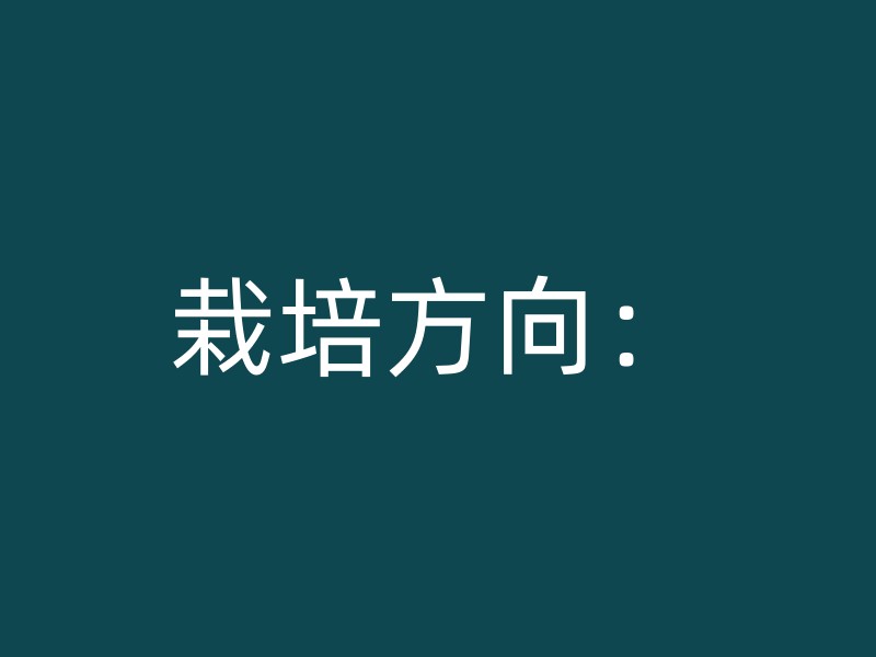 栽培方向：