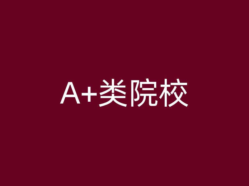 A+类院校