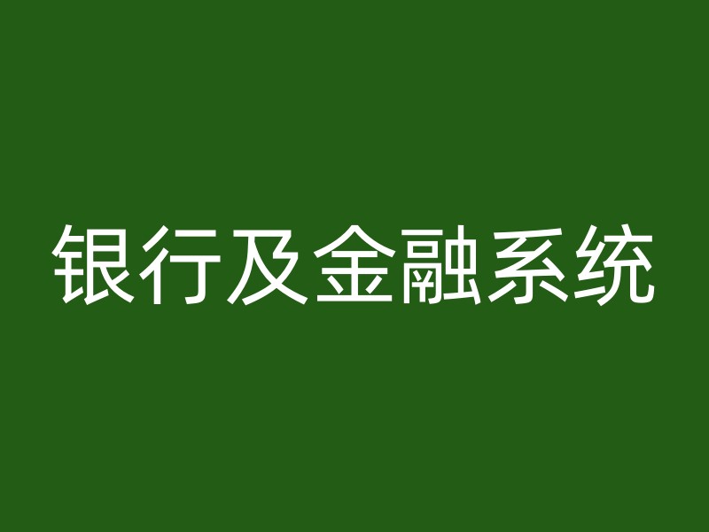 银行及金融系统