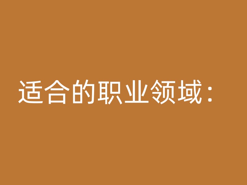 适合的职业领域：