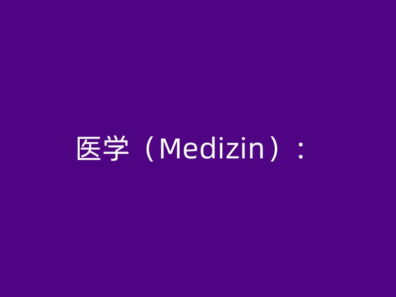 医学（Medizin）：