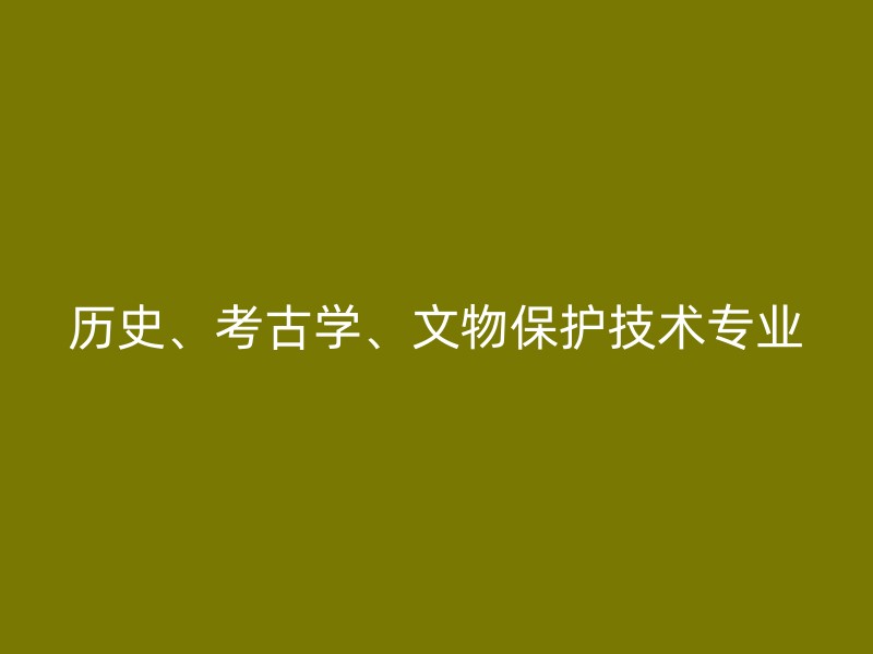 历史、考古学、文物保护技术专业