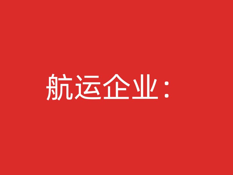 航运企业：