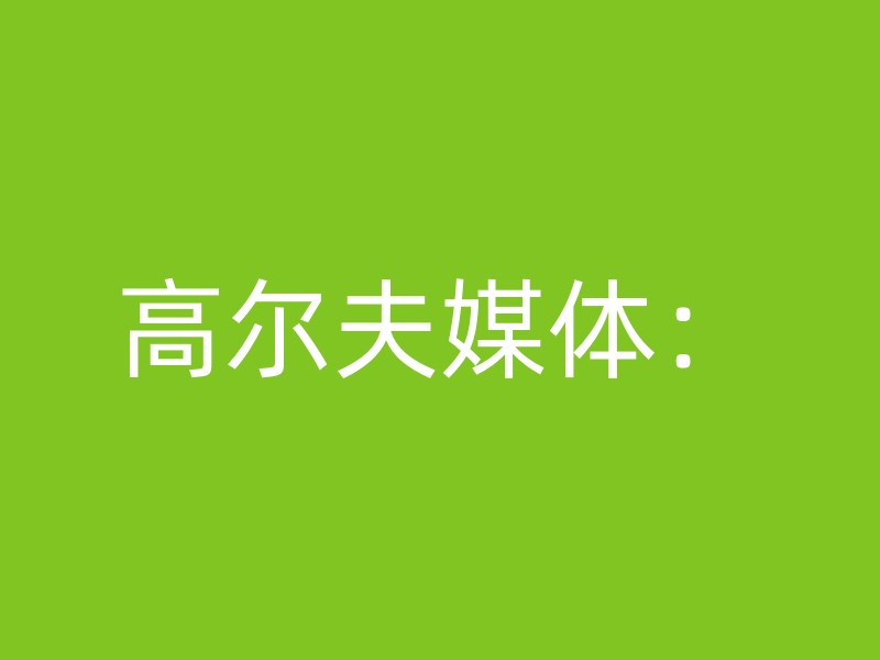 高尔夫媒体：