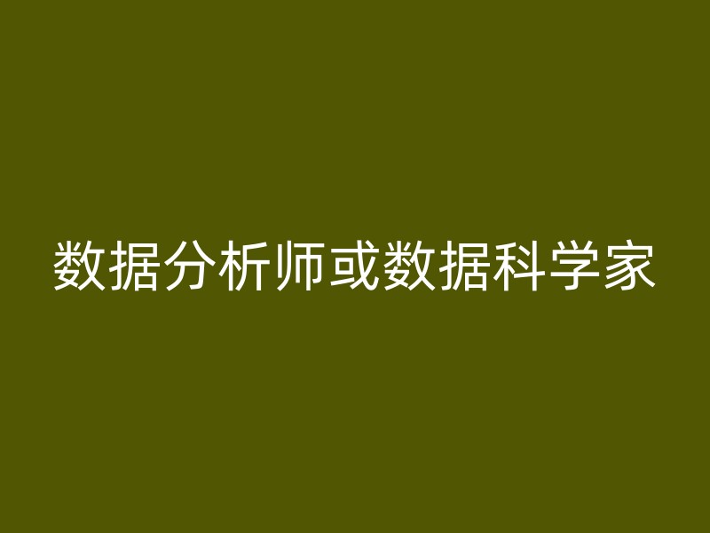 数据分析师或数据科学家