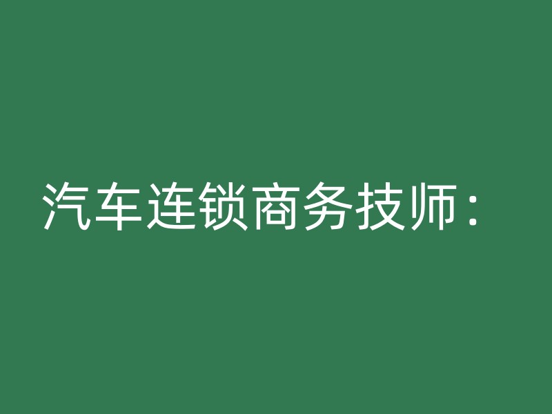 汽车连锁商务技师：