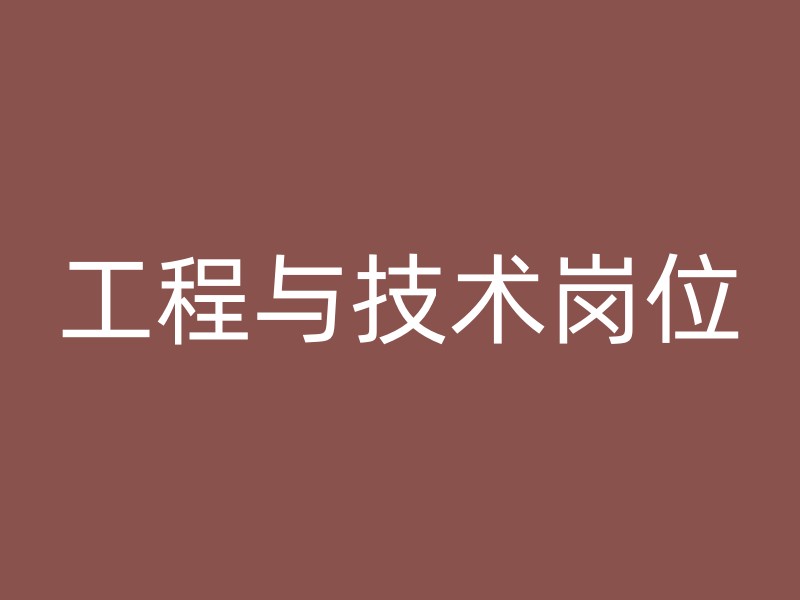 工程与技术岗位