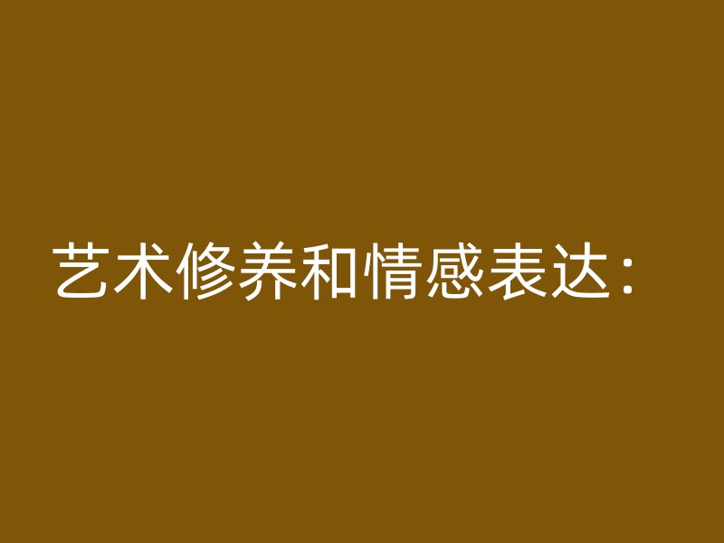 艺术修养和情感表达：