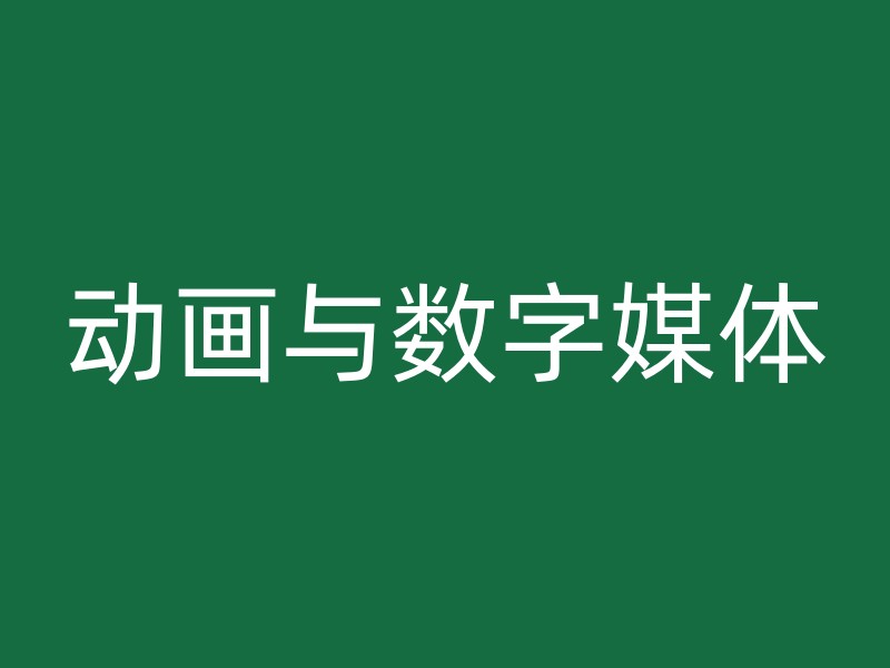 动画与数字媒体