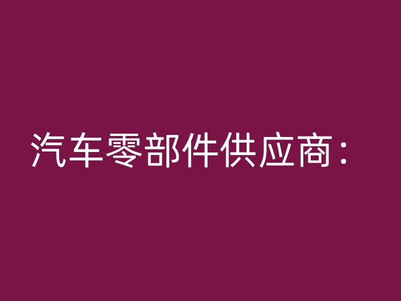 汽车零部件供应商：