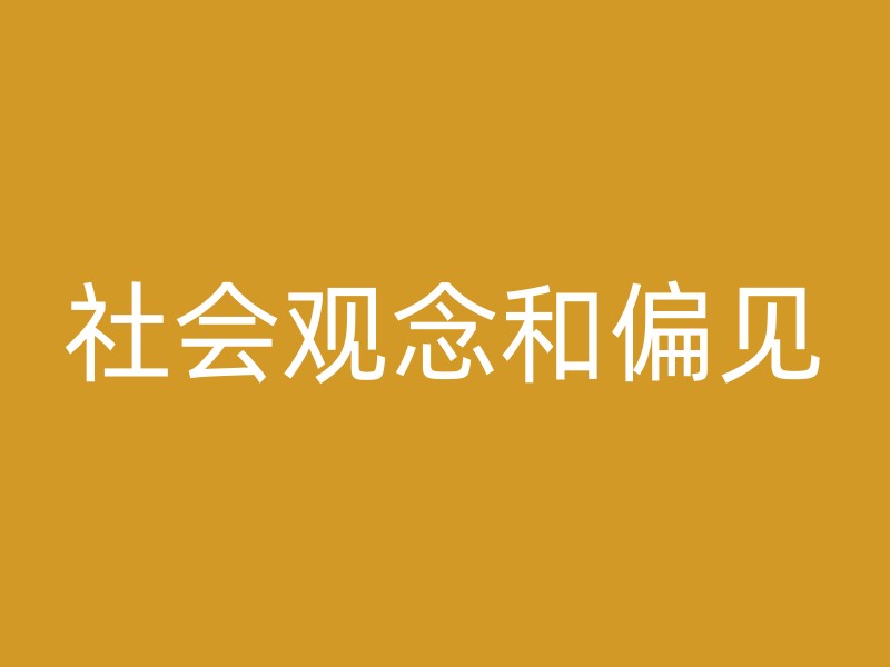 社会观念和偏见