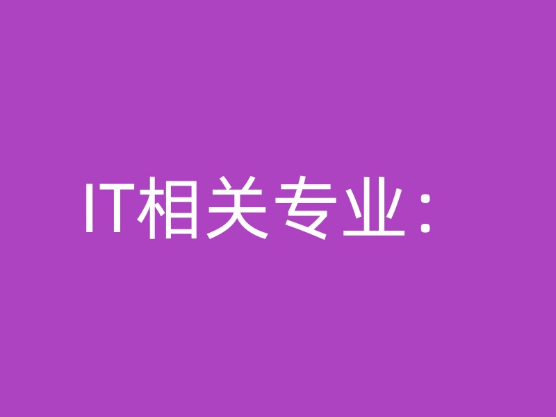 IT相关专业：